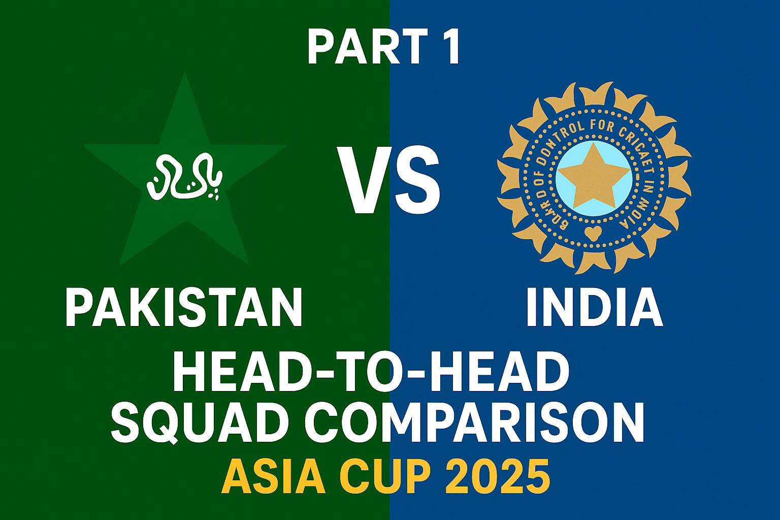 Pakistan vs India Squads for Asia Cup 2025: Head-to-Head Comparison