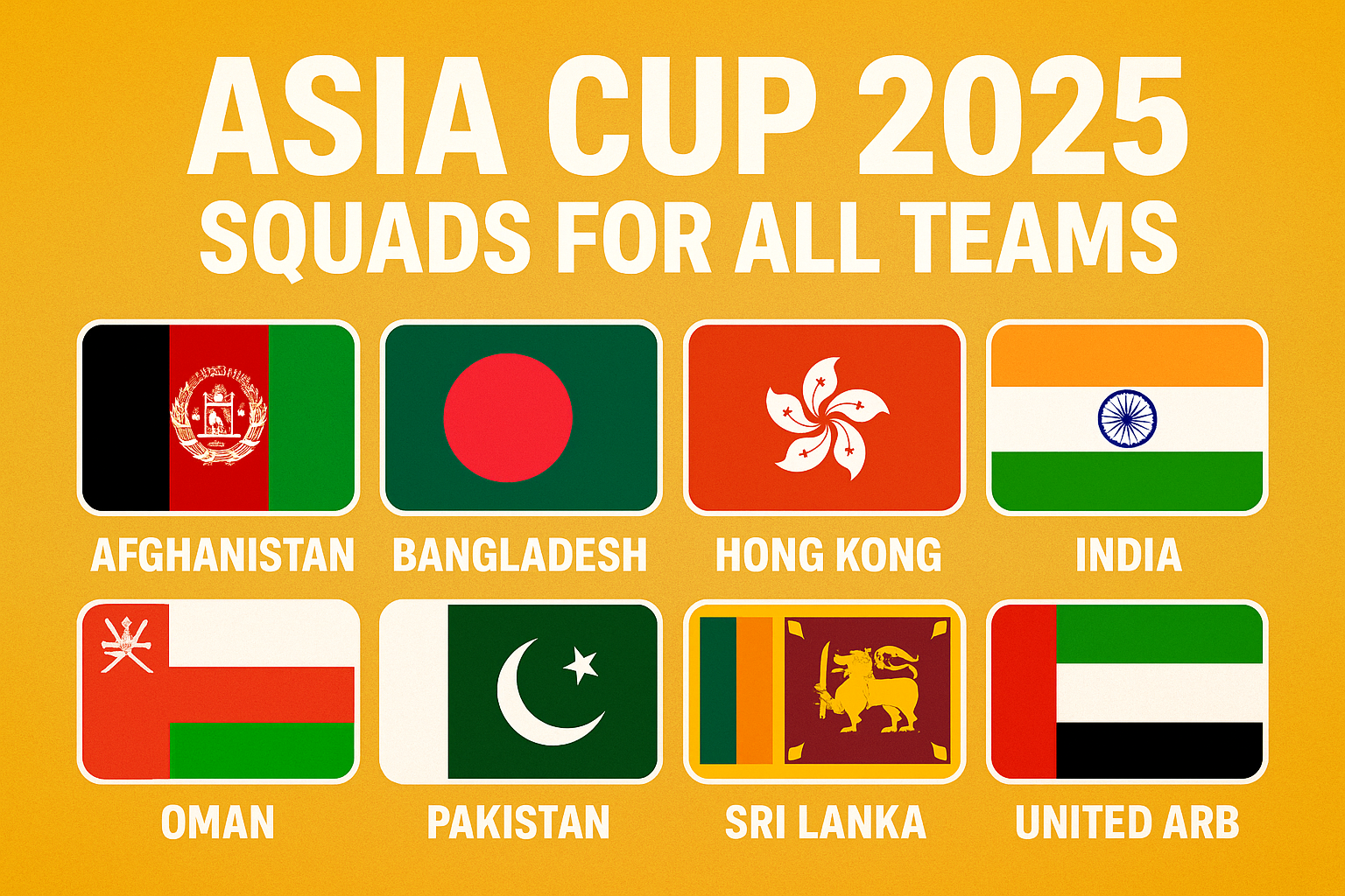 Asia Cup 2025 — Squads for all teams
