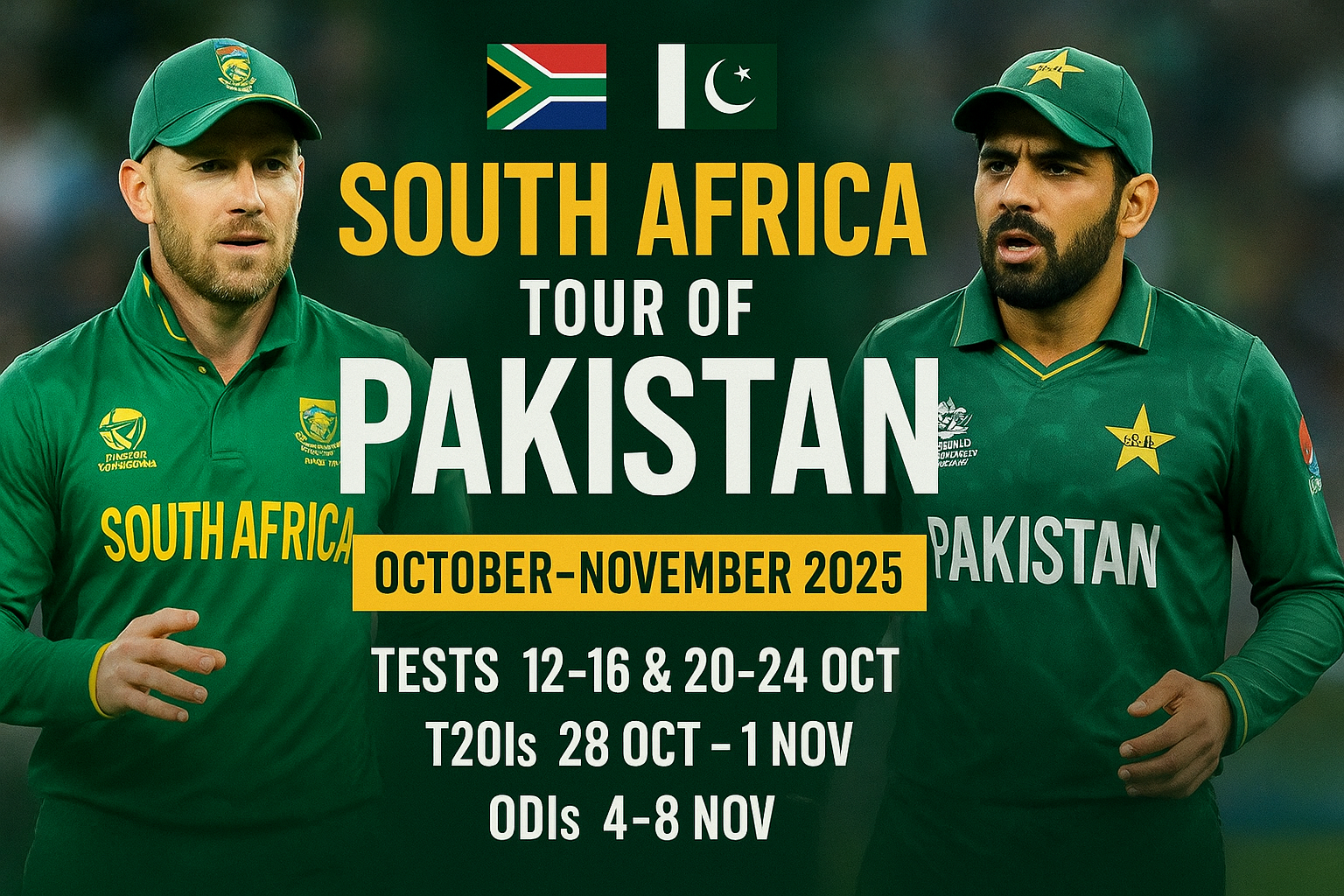 Proteas Return: South Africa’s Full Cricket Tour of Pakistan — October–November 2025