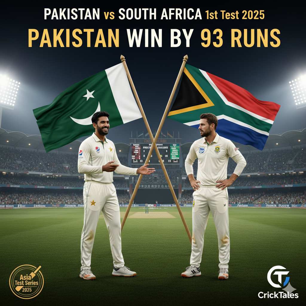 Pakistan vs South Africa 1st Test 2025 – Pakistan Defeat South Africa by 93 Runs Full Match Report & Scorecard