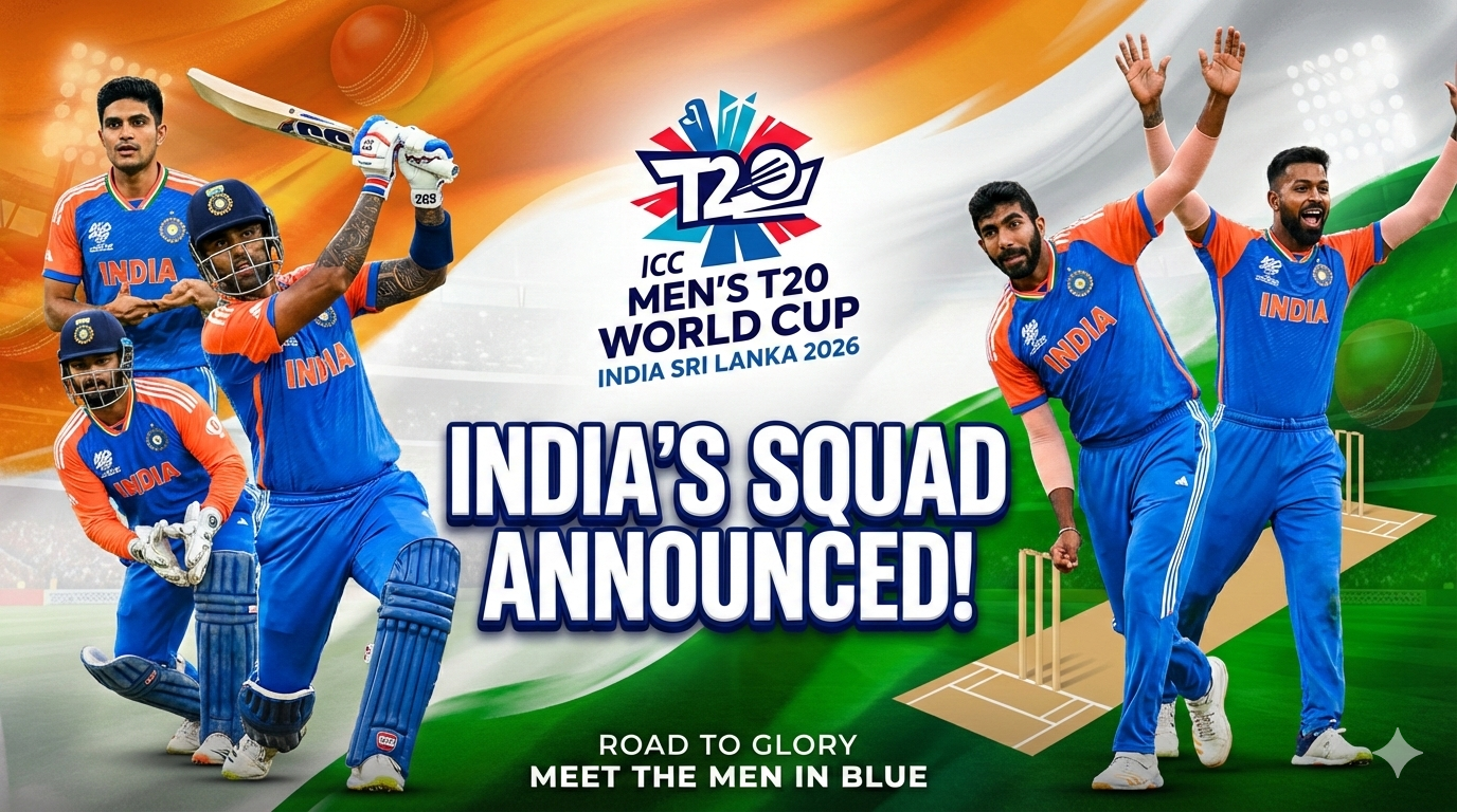 India’s Cricket Squad for the ICC Men’s T20 World Cup 2026